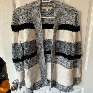 Blue and White Striped Cardigan